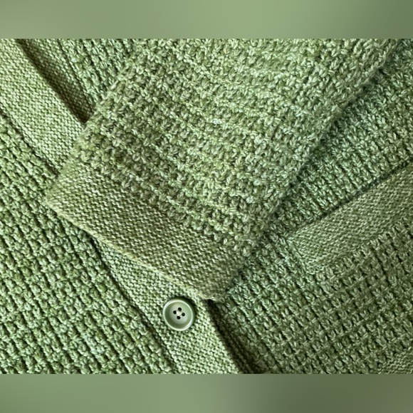 Uniqlo knit jacket, medium, green - Picture 6 of 8